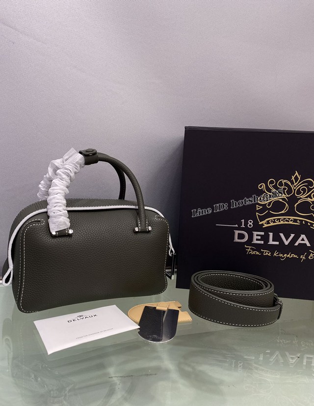 Delvaux專櫃新款Cool Box荔枝紋手提女包 德爾沃專櫃手提肩背手袋女包 bxs1023